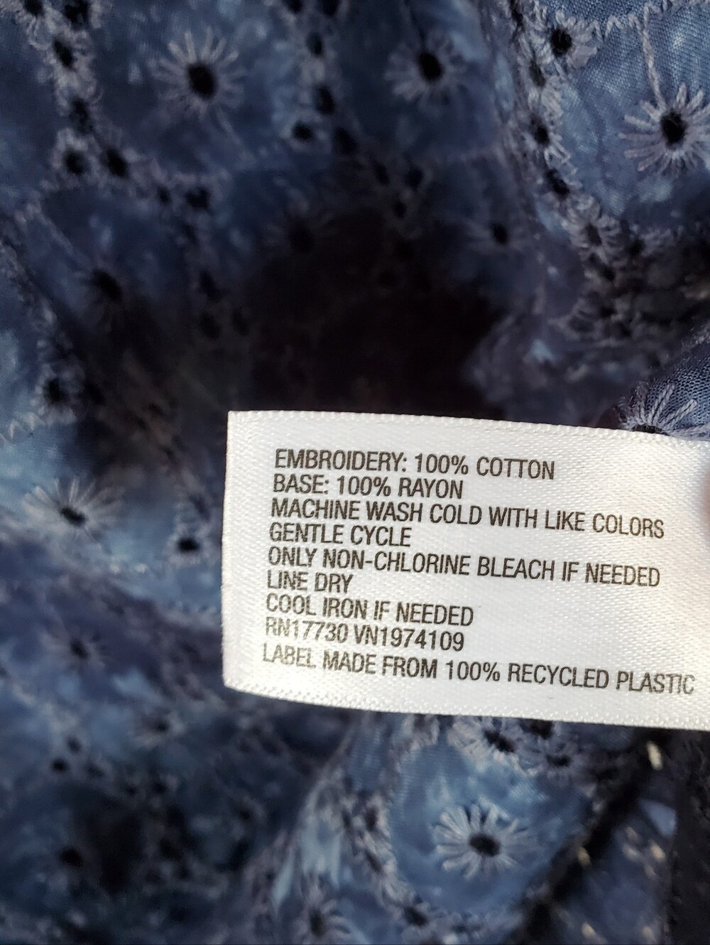 Knox Rose Tie Dye Eyelet Top Flutter Sleeve Blouse Boho Vacation - Picture 10 of 11